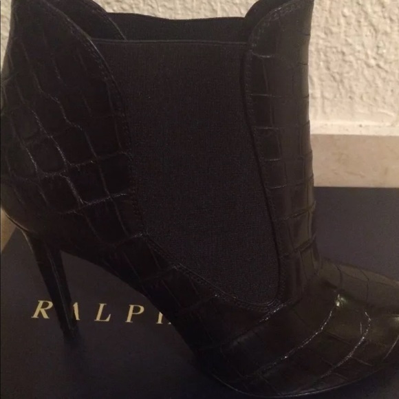 New Ralph Lauren crocodile leather boots